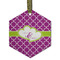 Clover Frosted Glass Ornament - Hexagon
