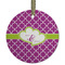 Clover Frosted Glass Ornament - Round