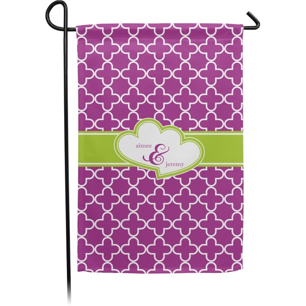 Custom Clover Small Garden Flag - Double Sided w/ Couple's Names