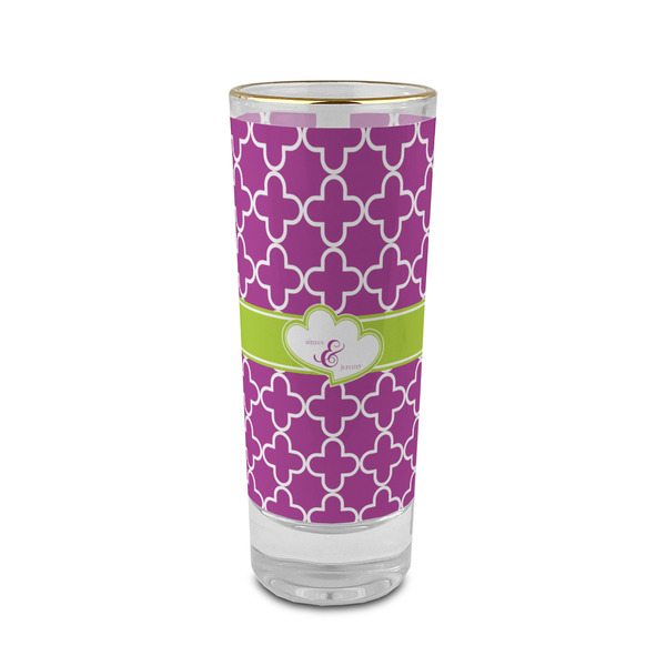 Custom Clover 2 oz Shot Glass - Glass with Gold Rim (Personalized)