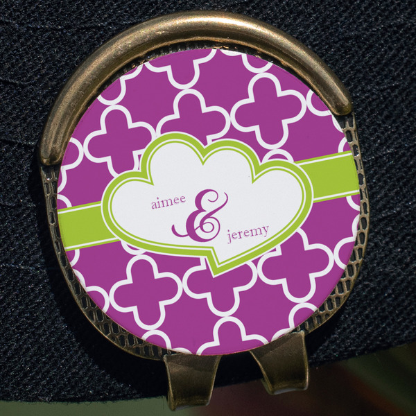 Clover Golf Ball Marker Hat Clip - Gold - Close Up