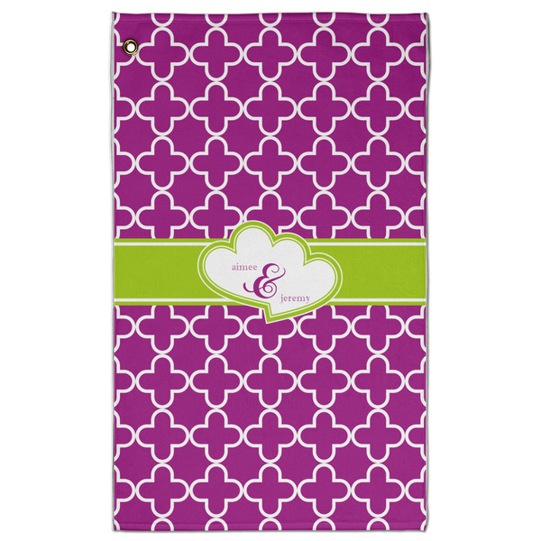 Custom Clover Golf Towel - Poly-Cotton Blend - Large w/ Couple's Names