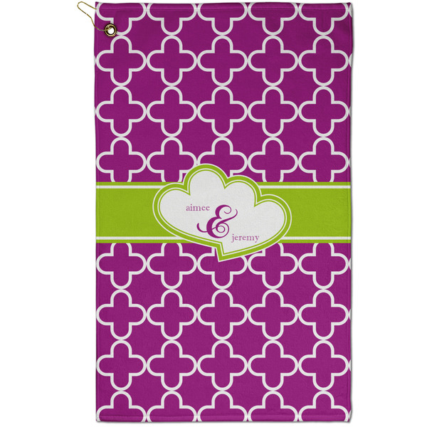 Custom Clover Golf Towel - Poly-Cotton Blend - Small w/ Couple's Names