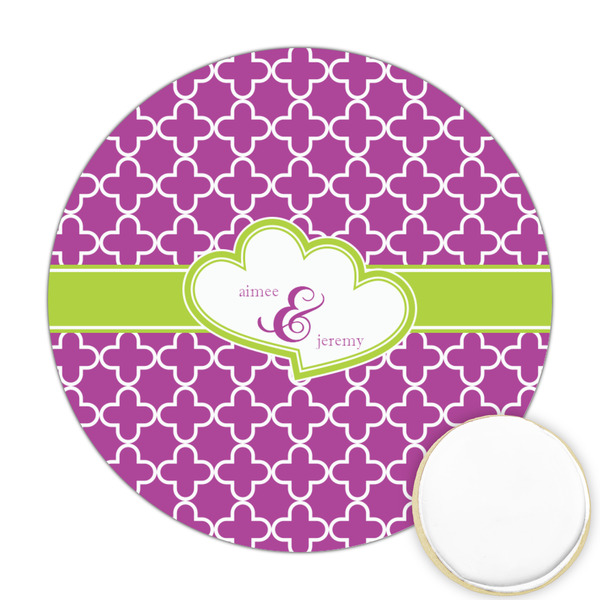 Custom Clover Printed Cookie Topper - Round (Personalized)