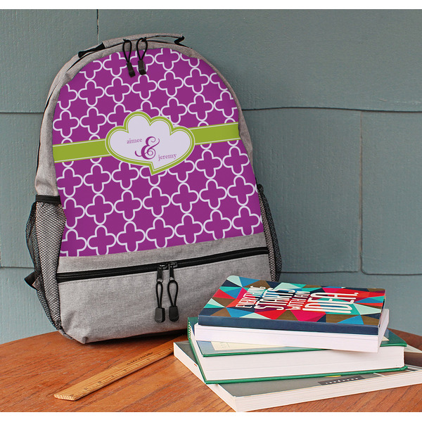 Clover Large Backpack - Gray - On Desk