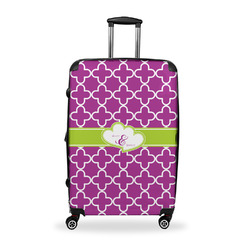 Clover Suitcase - 28" Large - Checked w/ Couple's Names