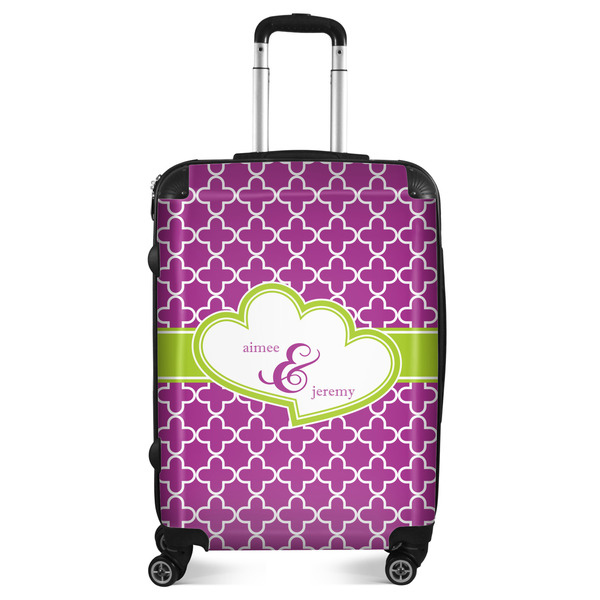 Custom Clover Suitcase - 24" Medium - Checked (Personalized)