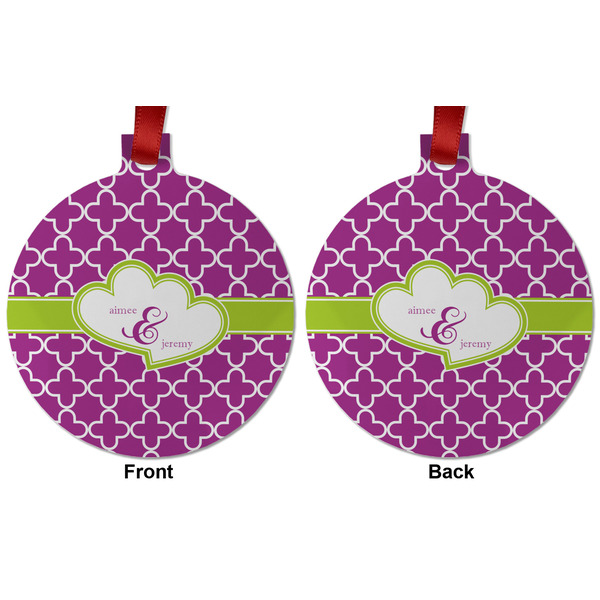 Clover Metal Ball Ornament - Front and Back