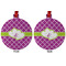 Clover Metal Ball Ornament - Front and Back