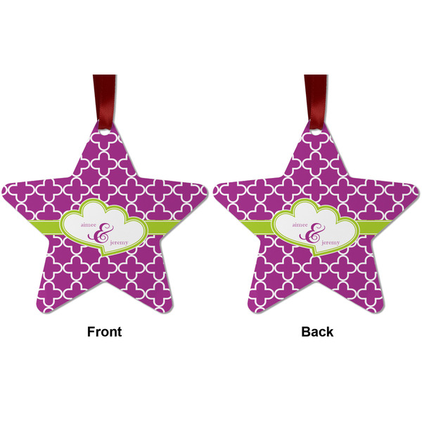 Clover Metal Star Ornament - Front and Back