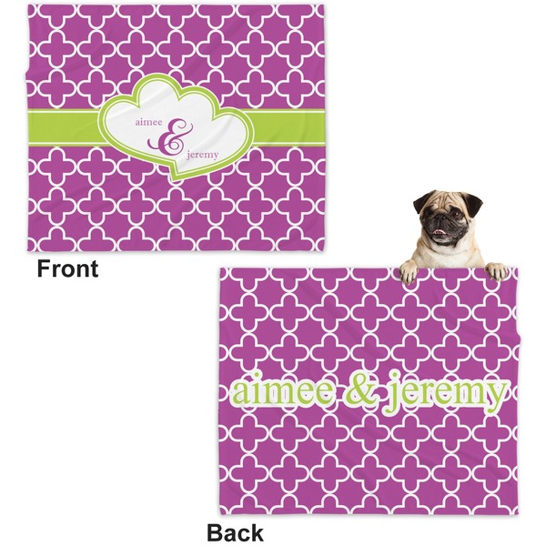 Clover Microfleece Dog Blanket - Large- Front & Back