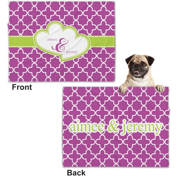 Clover Microfleece Dog Blanket - Regular - Front & Back