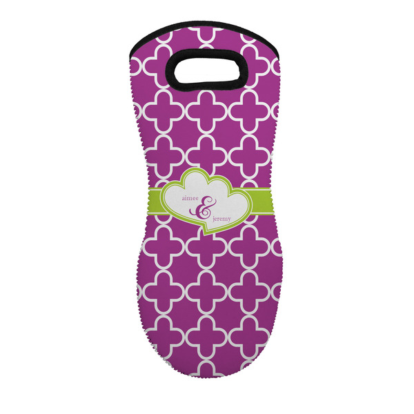 Custom Clover Neoprene Oven Mitt - Single w/ Couple's Names