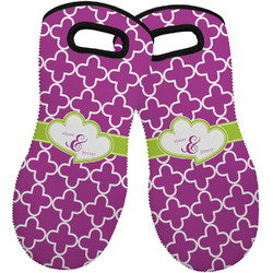 Clover Neoprene Oven Mitts - Set of 2 w/ Couple's Names