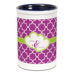 Clover Ceramic Pencil Holders - Blue