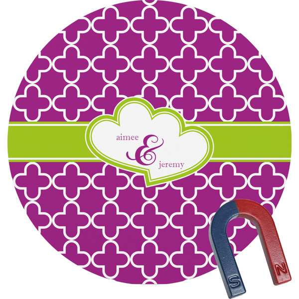 Custom Clover Round Fridge Magnet (Personalized)