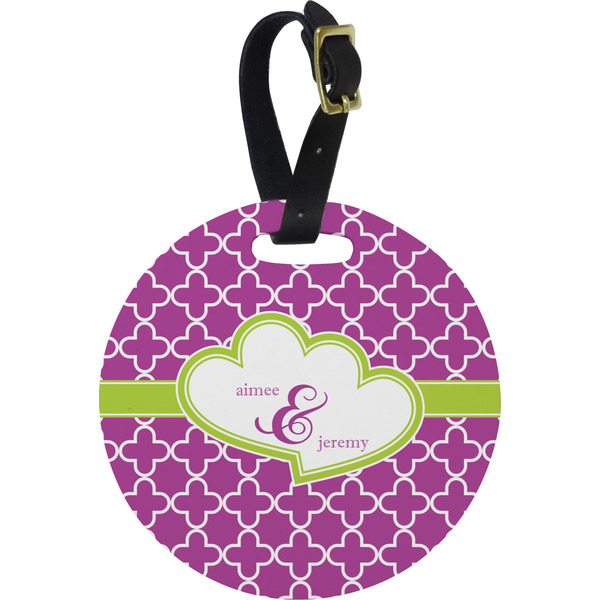 Custom Clover Plastic Luggage Tag - Round (Personalized)