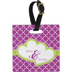 Clover Plastic Luggage Tag - Square w/ Couple's Names