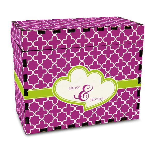 Custom Clover Wood Recipe Box - Full Color Print (Personalized)