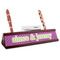 Clover Red Mahogany Nameplates with Business Card Holder - Angle