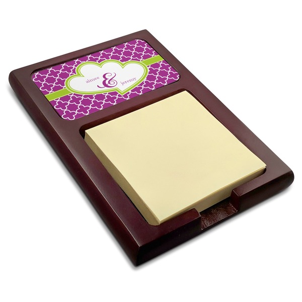 Custom Clover Red Mahogany Sticky Note Holder (Personalized)
