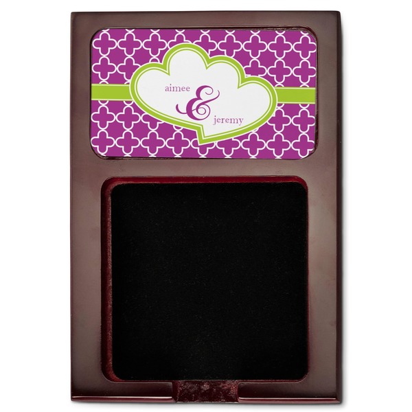 Clover Red Mahogany Sticky Note Holder - Flat
