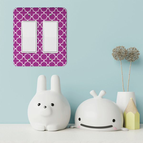 Clover Rocker Light Switch Covers - Double - IN CONTEXT