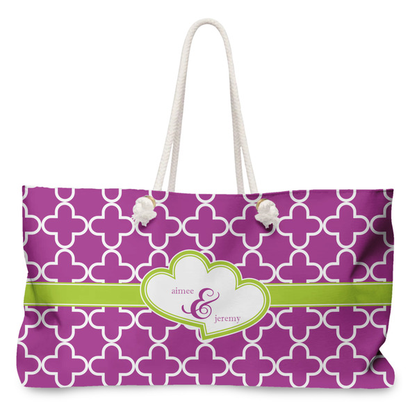 Custom Clover Large Tote Bag with Rope Handles (Personalized)