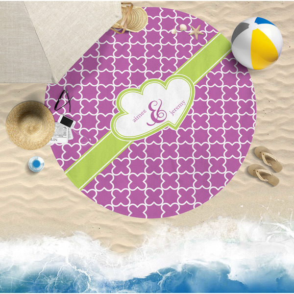Clover Round Beach Towel Lifestyle