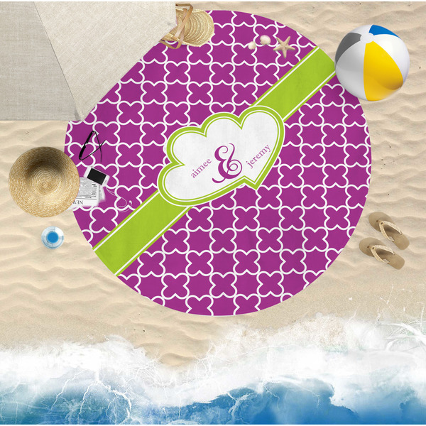 Clover Round Beach Towel Lifestyle