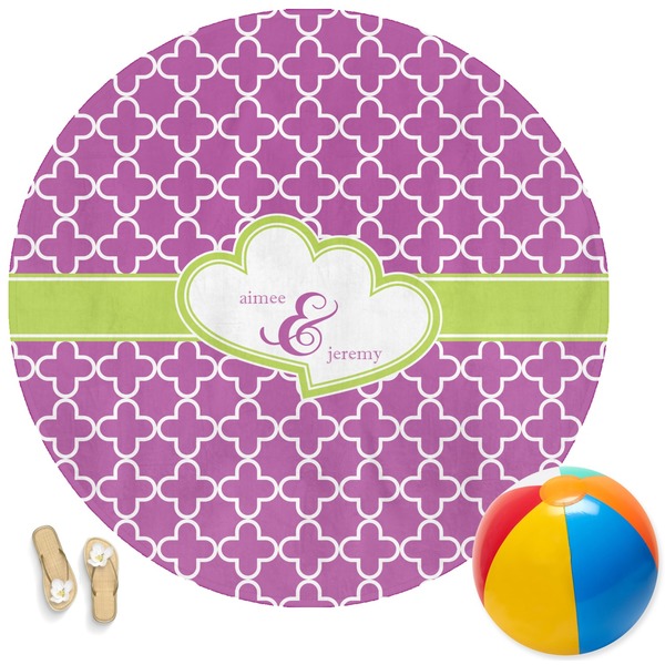 Custom Clover Round Beach Towel (Personalized)