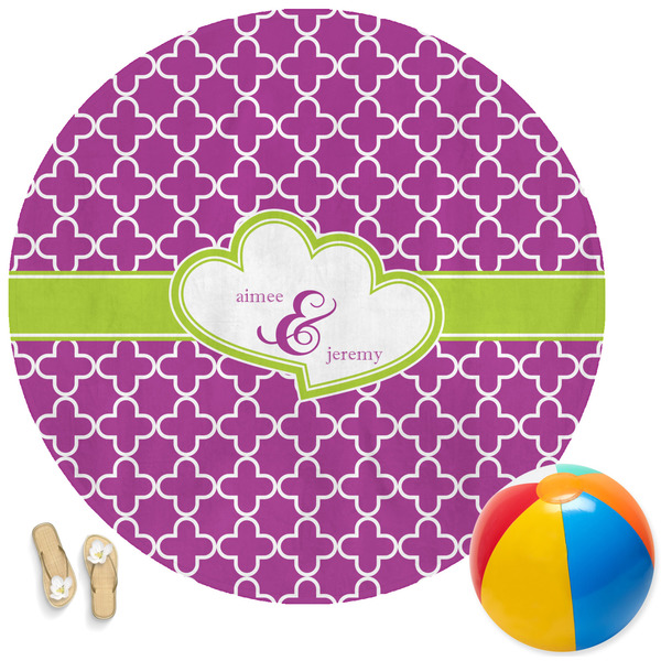 Custom Clover Round Beach Towel (Personalized)