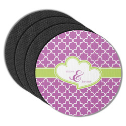 Clover Round Rubber Backed Coasters - Set of 4 (Personalized)