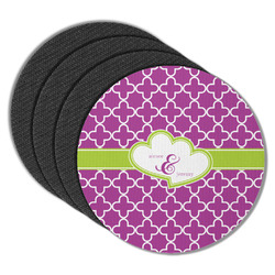 Clover Round Rubber Backed Coasters - Set of 4 (Personalized)