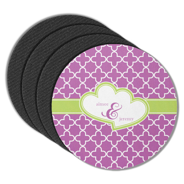 Custom Clover Round Rubber Backed Coasters - Set of 4 (Personalized)