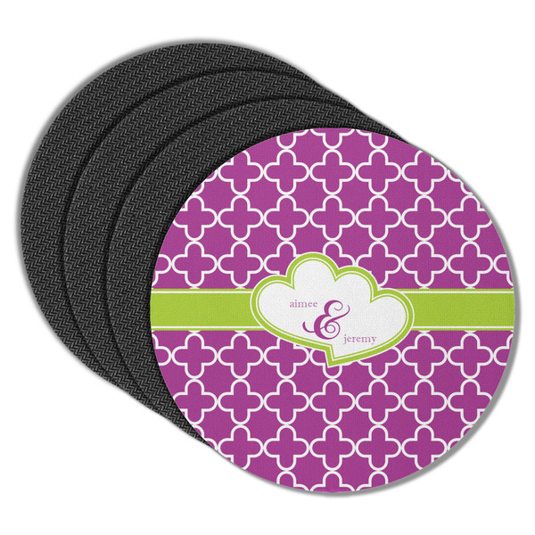 Custom Clover Round Rubber Backed Coasters - Set of 4 (Personalized)