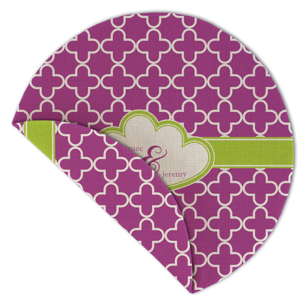 Clover Round Linen Placemats - Front (folded corner double sided)