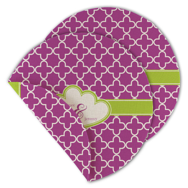 Custom Clover Round Linen Placemat - Double Sided (Personalized)