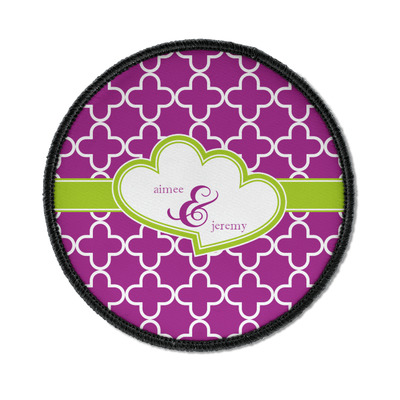 Clover Iron On Round Patch w/ Couple's Names