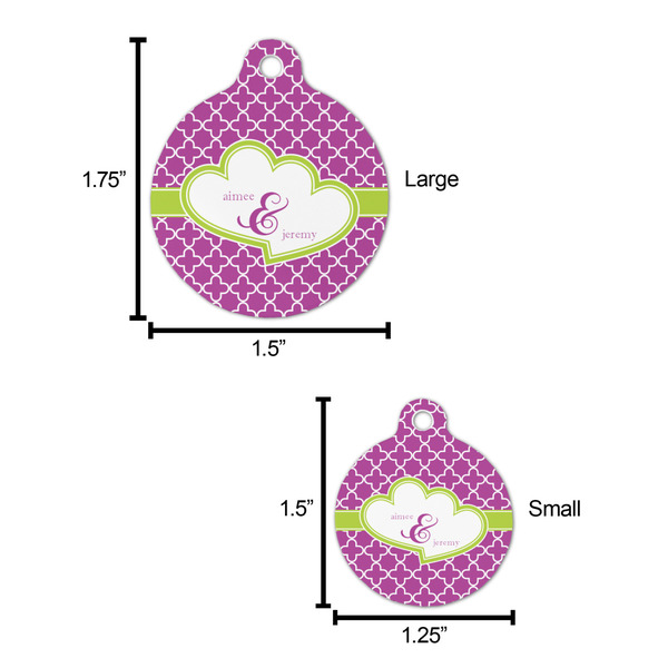 Clover Round Pet ID Tag - Large - Comparison Scale