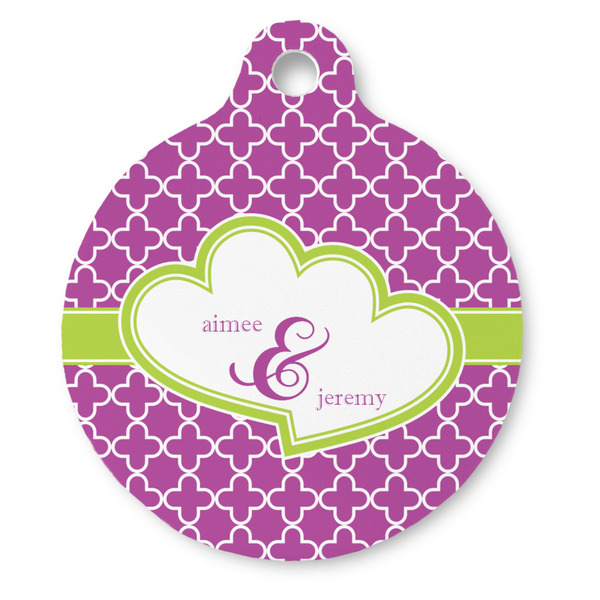 Custom Clover Round Pet ID Tag - Large (Personalized)