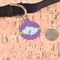 Clover Round Pet ID Tag - Large - In Context