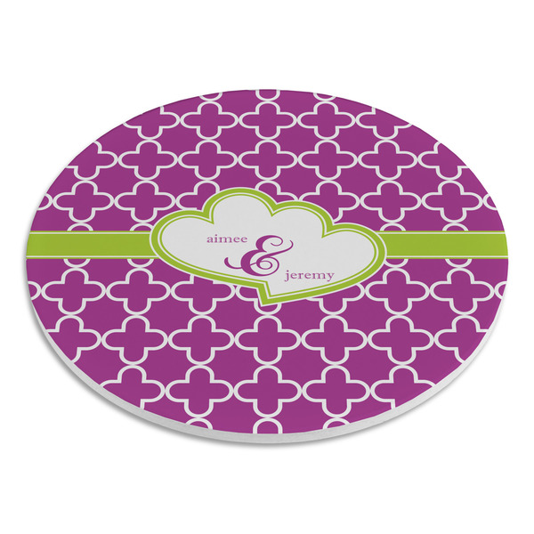 Clover Round Stone Trivet - Angle View