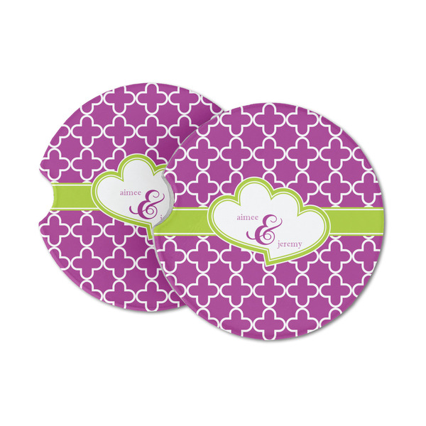 Custom Clover Sandstone Car Coasters - Set of 2 (Personalized)