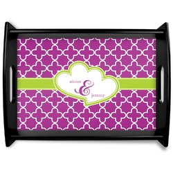 Clover Black Wooden Tray - Large (Personalized)