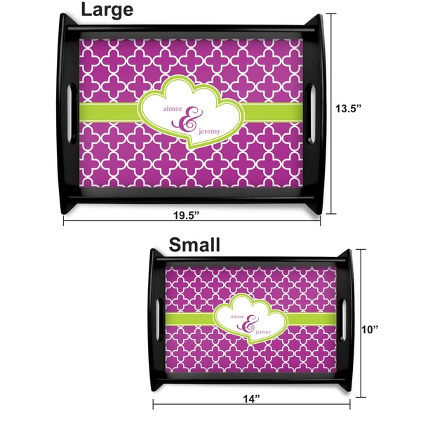 Clover Serving Tray Black Sizes