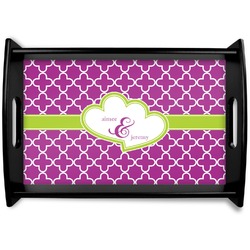 Clover Black Wooden Tray - Small (Personalized)