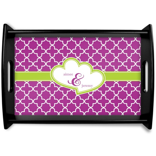 Custom Clover Black Wooden Tray - Small (Personalized)