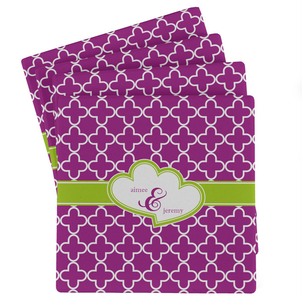 Custom Clover Absorbent Stone Coasters - Set of 4 (Personalized)