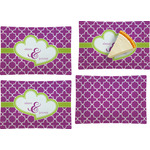 Clover Set of 4 Glass Rectangular Appetizer / Dessert Plate (Personalized)